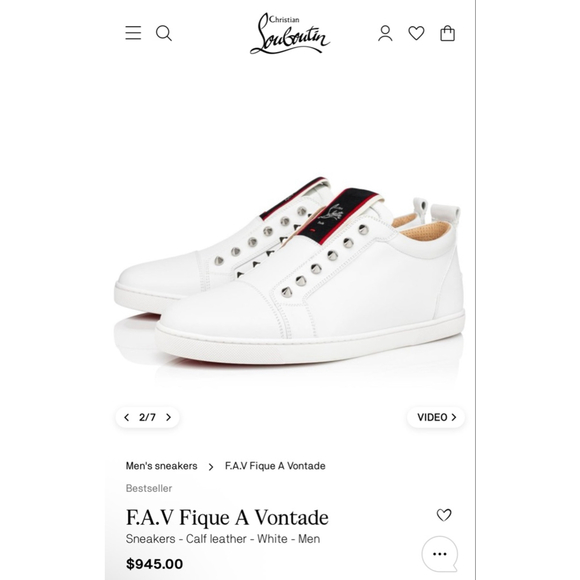 Christian Louboutin Shoes - New Christian Louboutin F.A.V Fique A Vontade White Red Sneakers 7.5